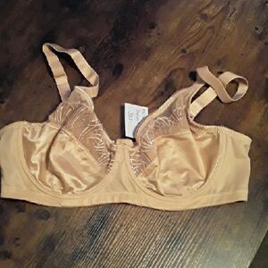 NWOT 38D Beige SHECURVE Unpadded underwire Beautiful Bra